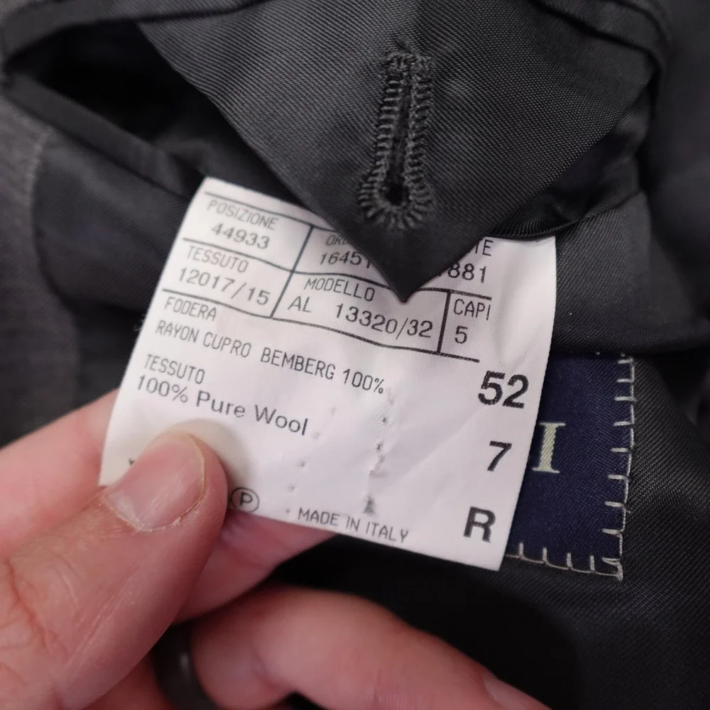 Canali Blazer Mens 42 IT 52 Gray Check Wool 3 Button Sport Coat Made Italy